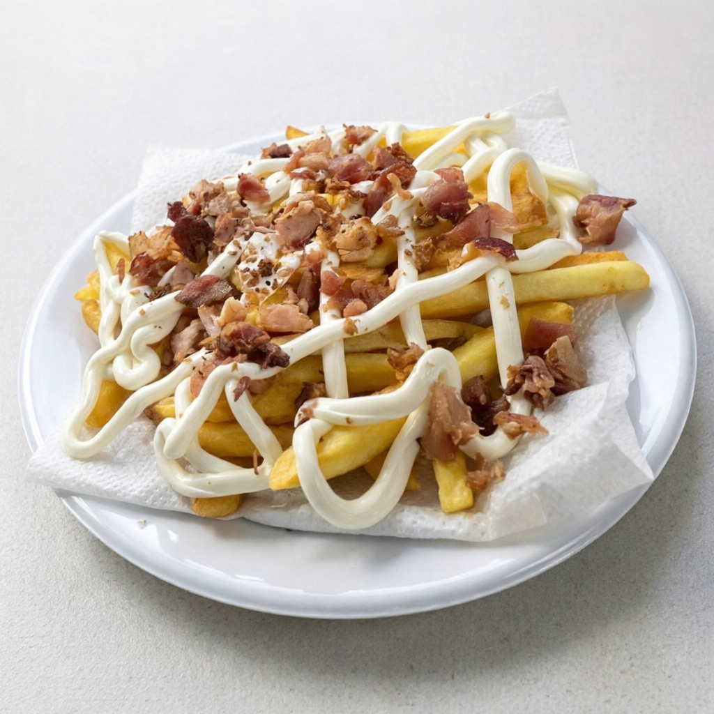 500g de Batata frita com Catupiry e bacon.