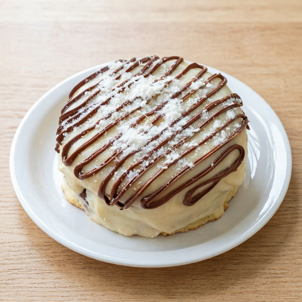 Bolo com deliciosa massa branca amanteigada, recheado com nutella. Coberto com creme de ninho, finalizado com leite em pó ( ninho ) e nutella.