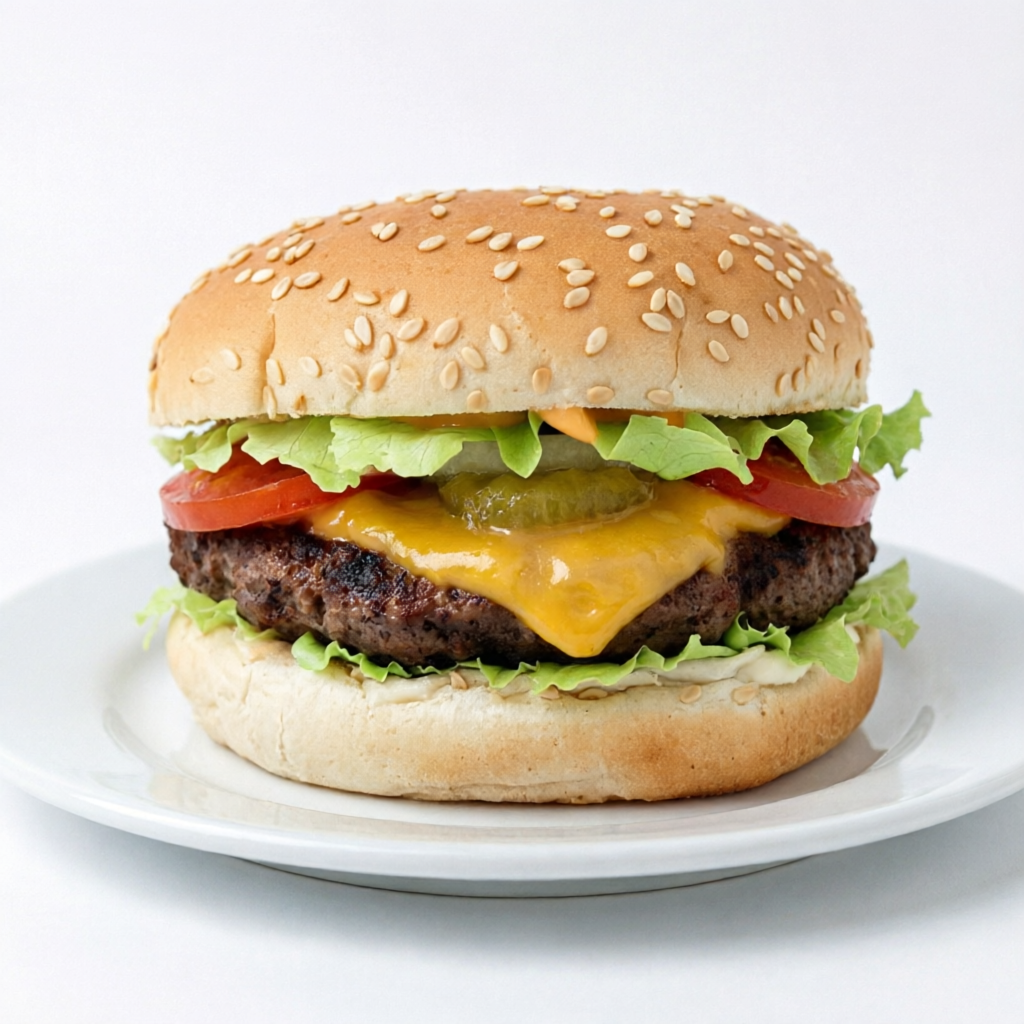 HAMBÚRGUER TRADICIONAL (Pão Bola, Carne de Hambúrguer, Salada e Molho Especial)