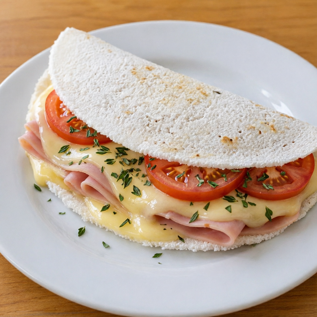 Presunto, queijo, tomate e orégano