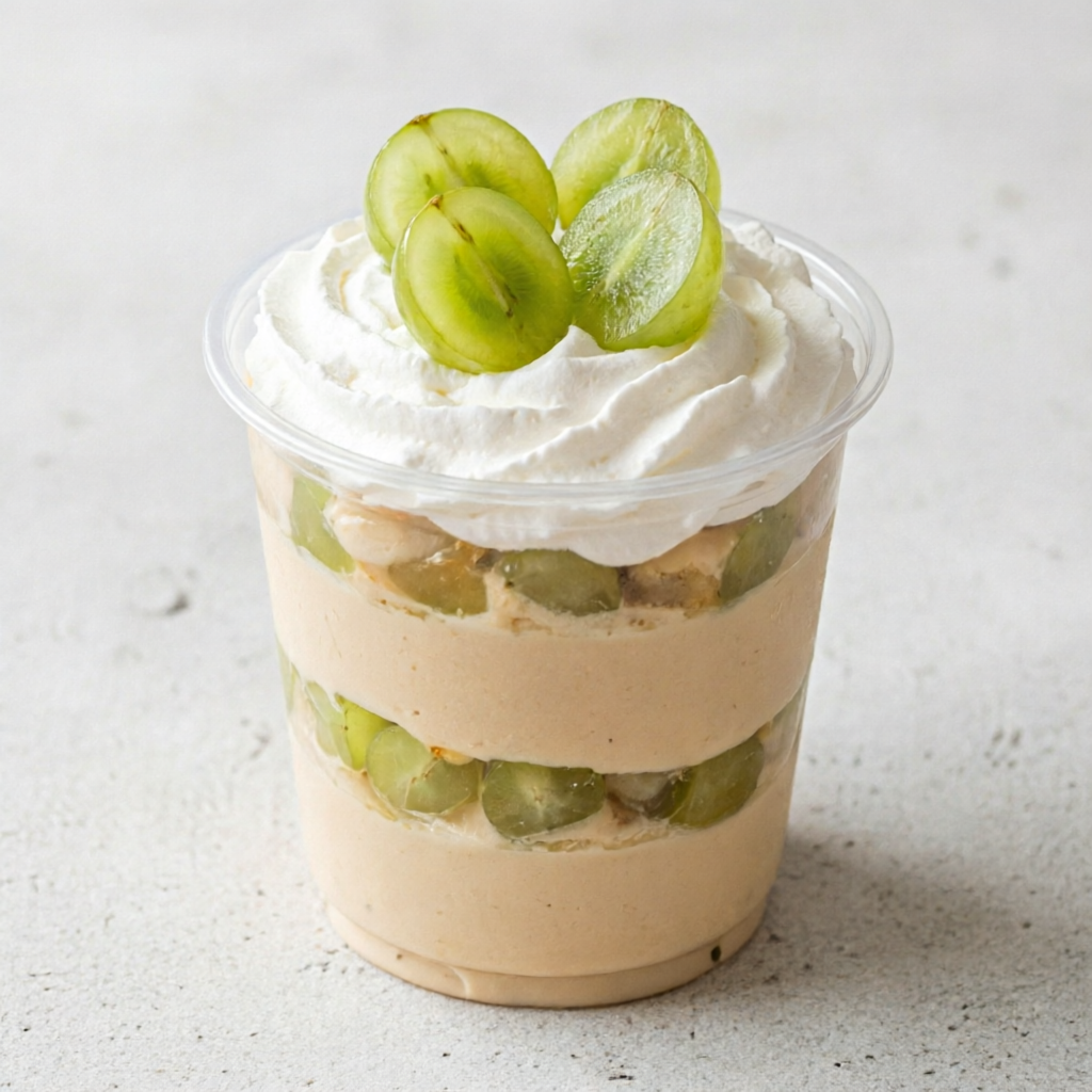 Brigadeiro de ninho + uvas docinhas + chantilly