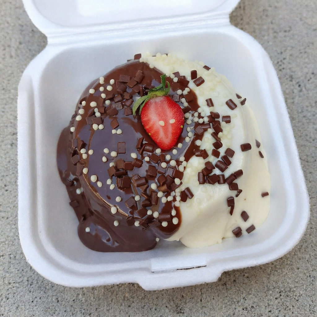 Massa de chocolate, creme de ninho e creme de chocolate