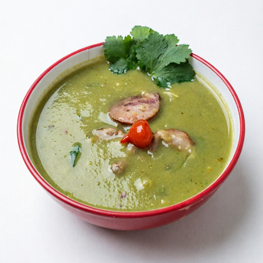 Sopa de ervilha co linguiça e bacon