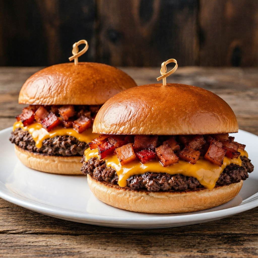 **🍔 Smash Bacon Cheddar**
O equilíbrio perfeito entre sabor e suculência!
Preparado com um hambúrguer smash de **90g**, prensado na chapa para criar aquela casquinha irresistível, coberto com **queijo cheddar cremoso** e **bacon em cubos crocantes**, tudo servido em um pão macio e levemente tostado e salada adicional á escolha
✨ **Feito na hora**, com ingredientes selecionados, para garantir um lanche saboroso do primeiro ao último pedaço.
Monte seu lanche !!!