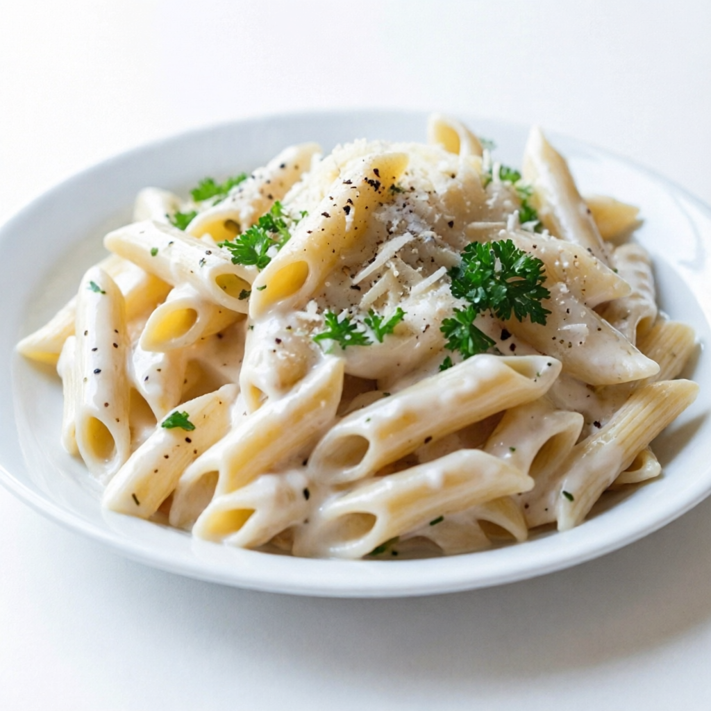 Penne ao molho branco bem temperado, massa no ponto certo e muito sabor. A combinação perfeita para uma refeição deliciosa. Peça agora!