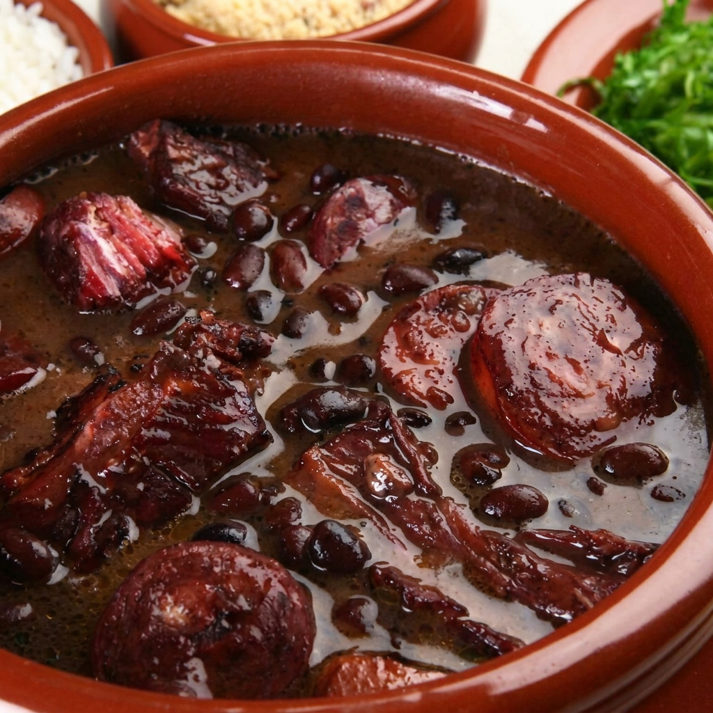 Feijoada especial com arroz, couve à mineira e farofinha