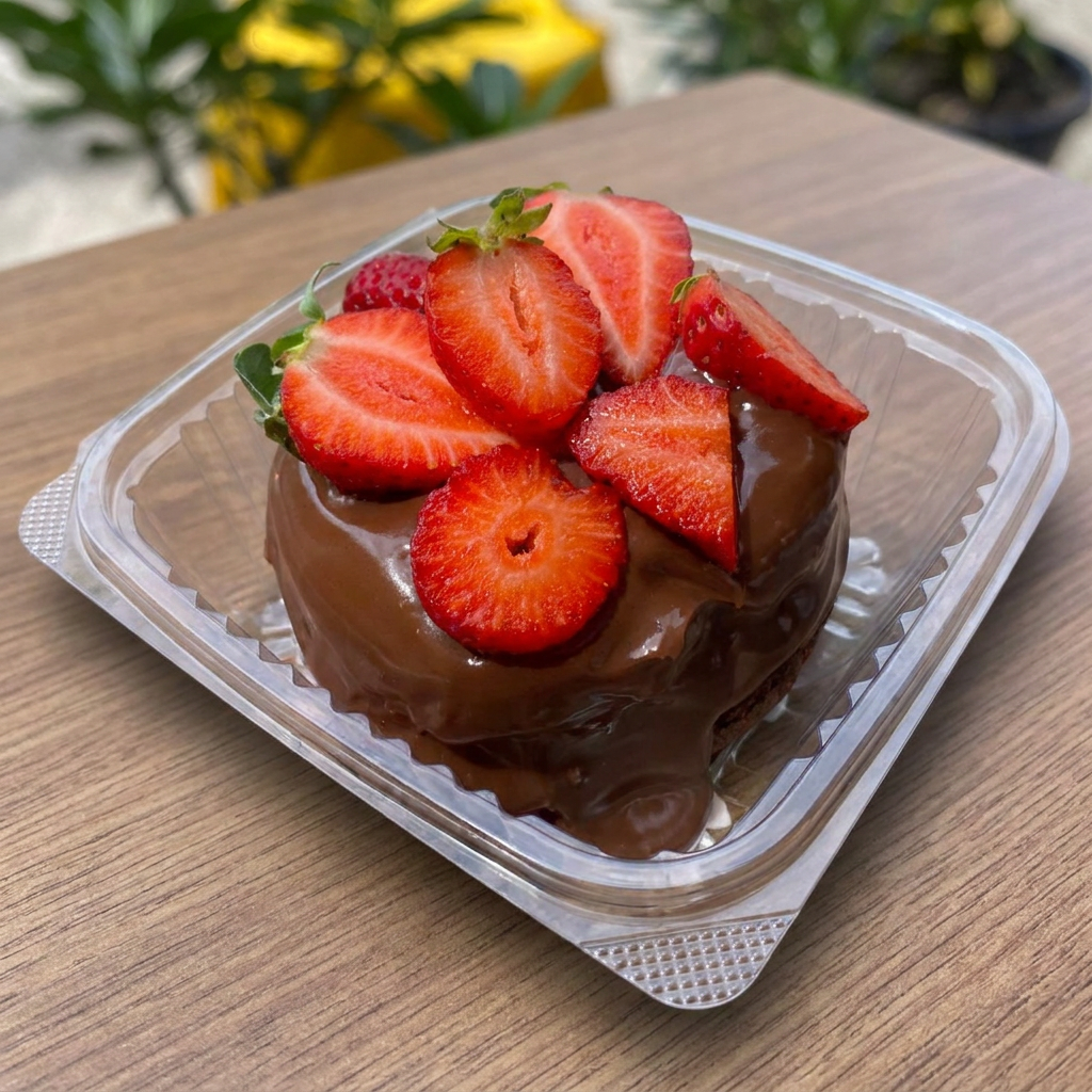 Nossa massa branca bem molhadinha, recheada no centro com nossa geleia de morango artesanal, é finalizada com uma generosa cobertura de brigadeiro de leite Ninho e pedaços de morango, proporcionando uma experiência simplesmente incrível a cada mordida. Pesa aproximadamente 300g.