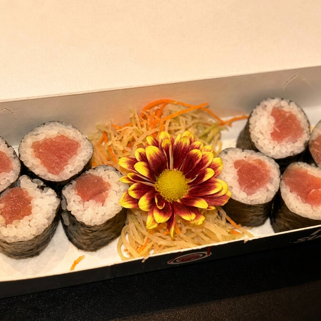 Hossomaki de atum fresco: cortes nobres de atum cru envoltos em arroz temperado e nori. Sabor intenso e puro do mar em cada mordida. Observação: Nossos pratos são preparados conforme a receita Original da casa. Não realizamos alterações, substituições ou remoções de itens nos pratos ou combos escolhidos. Agradecemos a compreensão.