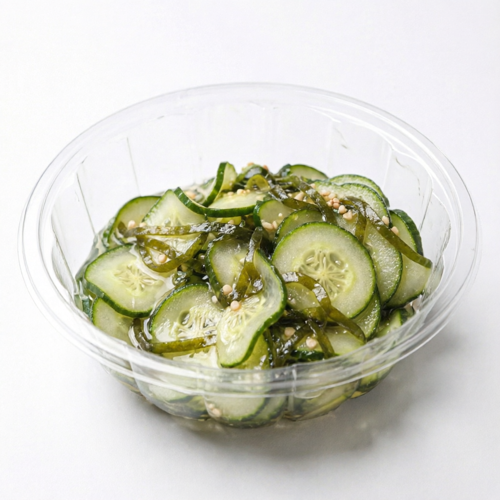 O acompanhamento perfeito para equilibrar sua refeição. Sunomono de pepino, levemente adocicado e ácido, uma explosão de frescor em cada garfada. Observação: Nossos pratos são preparados conforme a receita Original da casa. Não realizamos alterações, substituições ou remoções de itens nos pratos ou combos escolhidos. Agradecemos a compreensão.