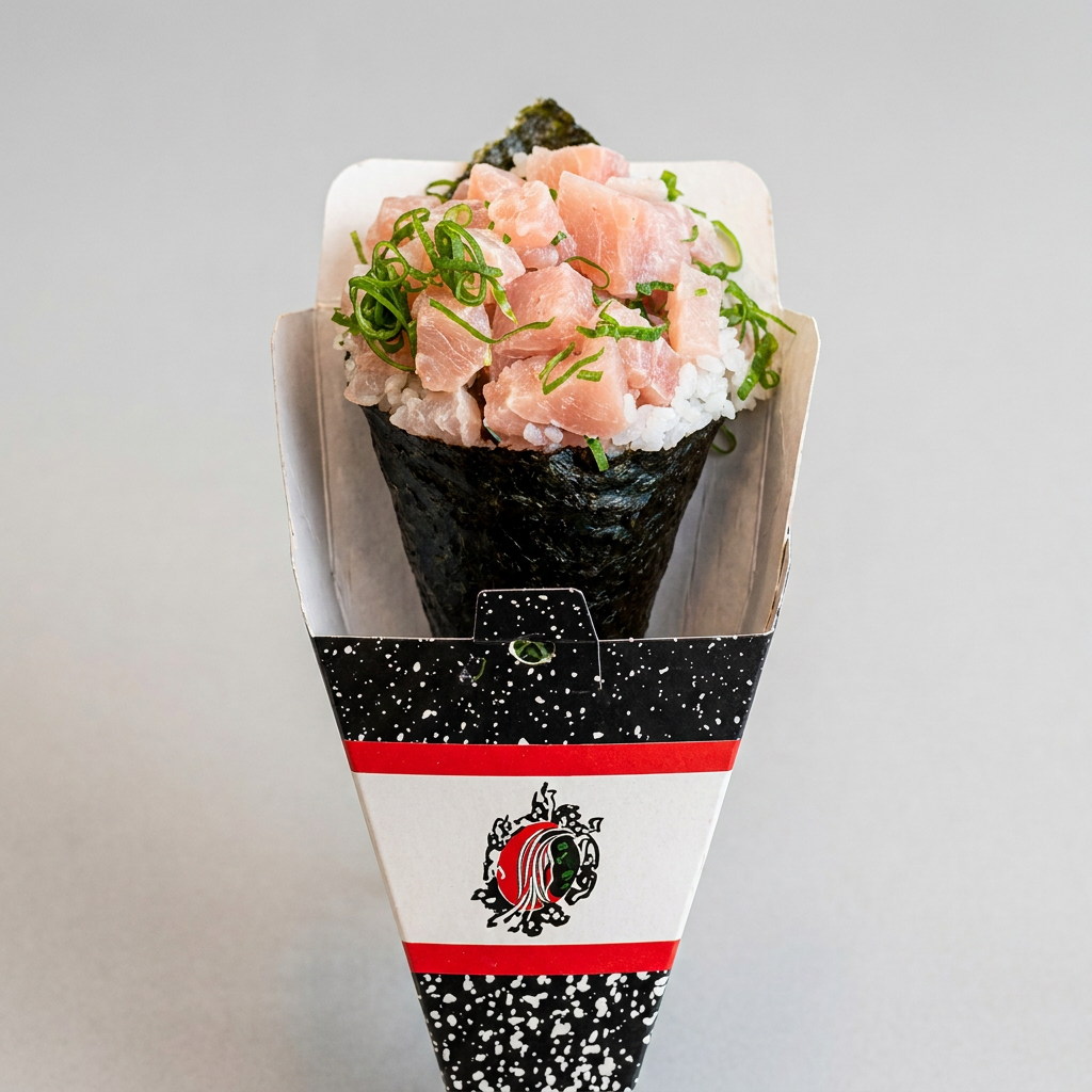 Cone de nori crocante recheado com arroz temperado e fatias frescas de tilápia crua. Sabor suave e textura delicada, ideal para uma experiência leve. Observação: Nossos pratos são preparados conforme a receita Original da casa. Não realizamos alterações, substituições ou remoções de itens nos pratos ou combos escolhidos. Agradecemos a compreensão. Observação: Nossos pratos são preparados conforme a receita Original da casa. Não realizamos alterações, substituições ou remoções de itens nos pratos ou combos escolhidos. Agradecemos a compreensão.