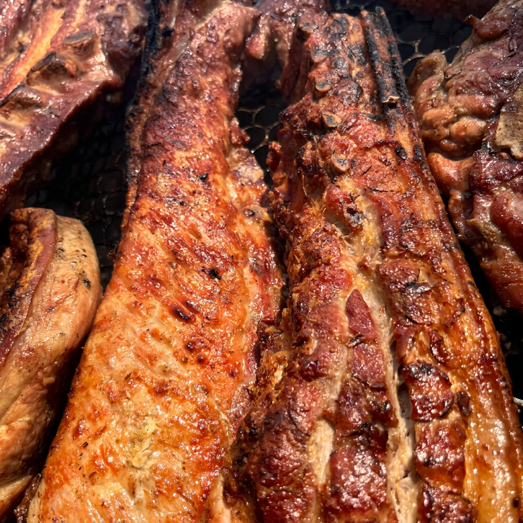 Carne de porco assado na brasa