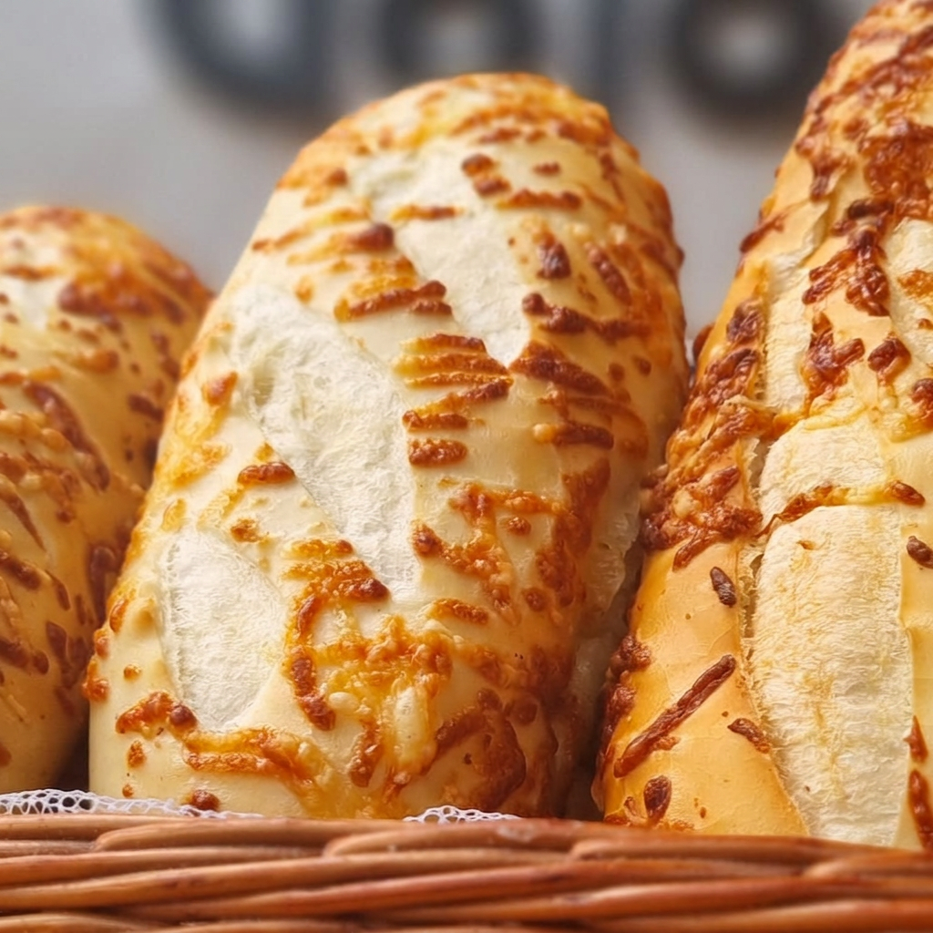 Delicioso pão baguete no sabor parmesão