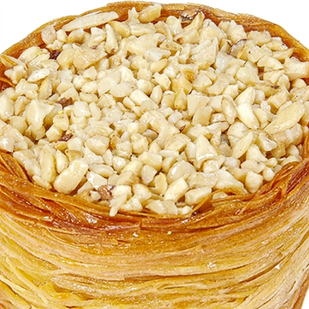 Farinha, ovo, leite, água, açúcar, margarina e castanha-de-caju.