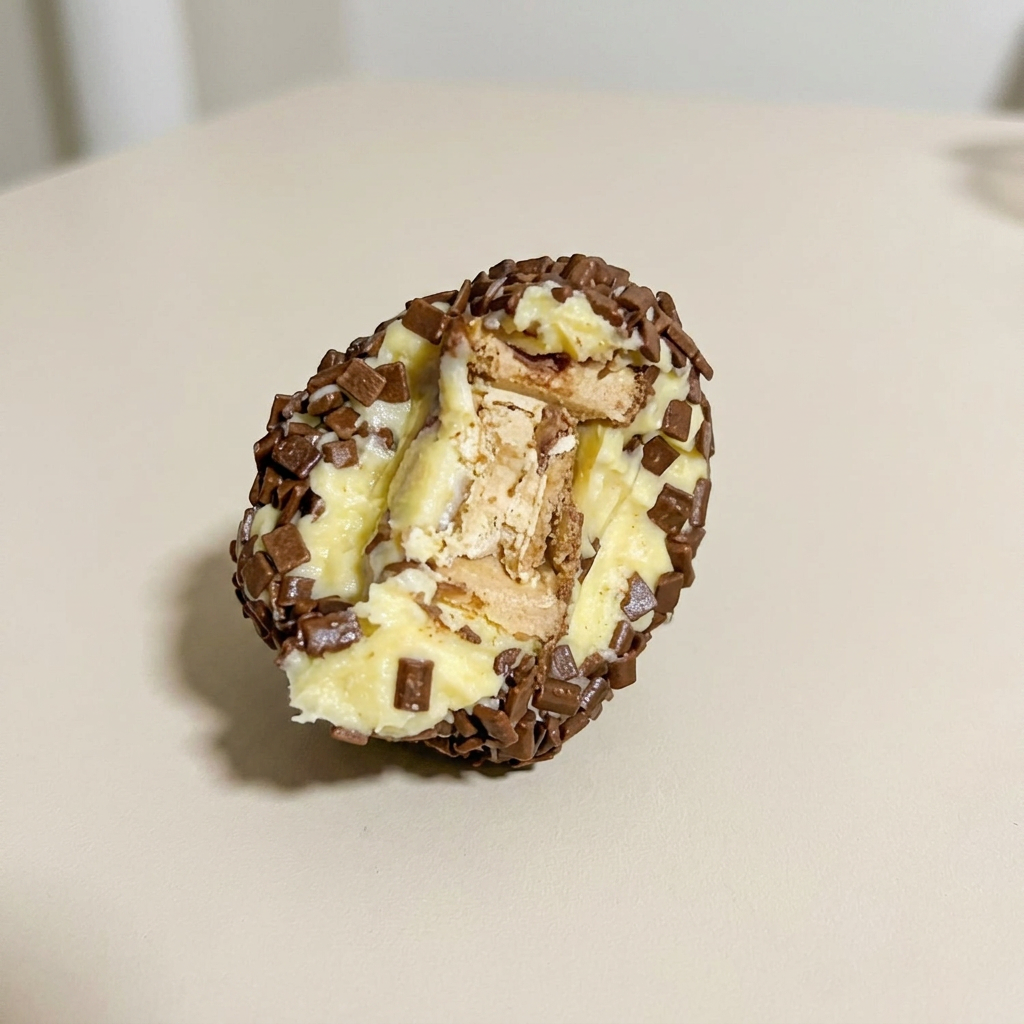 Brigadeiro ninho recheado com Kinder Bueno e finalizado com granule de chocolate nobre ao leite . Peso Aprox 100gr