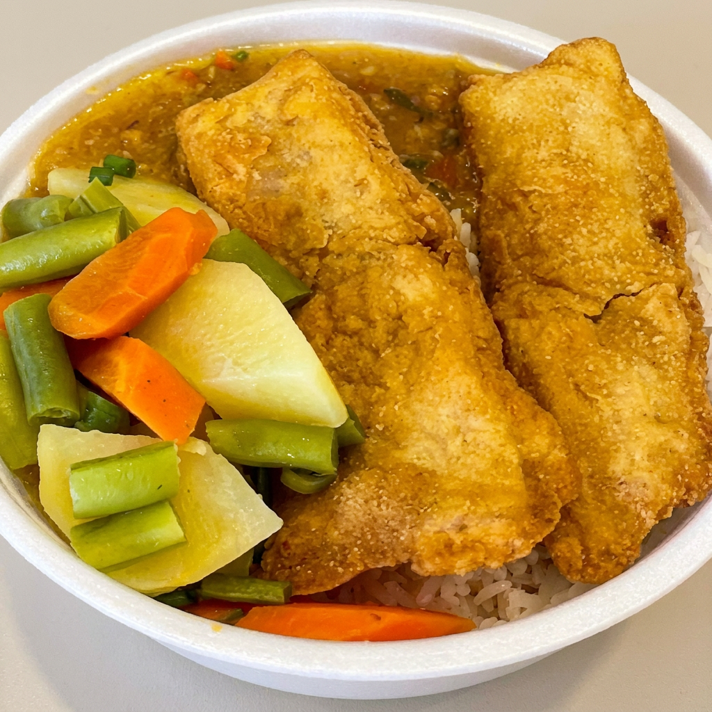 Filé de peixe empanado e dourado, crocante por fora e macio por dentro, perfeito para uma refeição leve e saborosa. Escolha o tamanho da marmita e monte seu prato selecionando até 3 guarnições.
---- Tags ----
entrega rápida, comida caseira, promoção, cupom, melhor preço,
marmita, marmitex, prato feito, Pf, almoço barato, almoço caseiro, comida caseira, comida quentinha, arroz com feijão, bife acebolado, frango grelhado, feijoada, parmegiana, estrogonofe, carne assada, frango empanado, lasanha, macarrão, quentinha, comida brasileira, comida boa, comida simples, almoço rápido, marmita fitness, almoço do Dia, combo almoço, marmita delivery, restaurante perto de mim, restaurante barato, comida gostosa, almoço executivo, comida no capricho, porção, porções, batata frita, frango frito, carne de sol, macarronada, farofa, feijão tropeiro, comida com gosto de casa, entrega rápida, comida saborosa, comida feita na hora