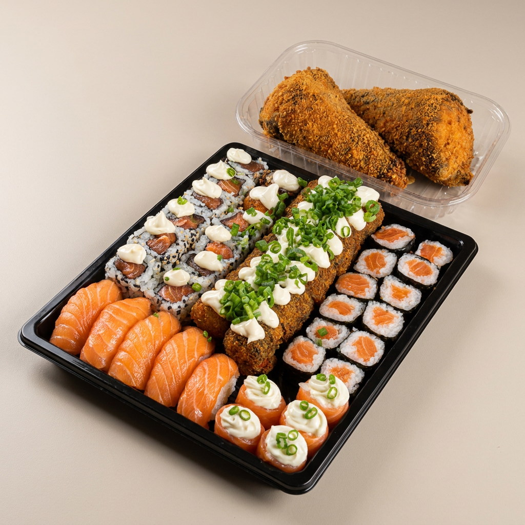 🍣 Combinado Endy – 40 peças + 2 Temakis Hot Fritos
Uma explosão de sabores para quem ama variedade! O Combinado Endy reúne os queridinhos da Seven Sushi em uma seleção irresistível:
• 10 Uramakis
• 10 Hossomakis
• 10 Hot Filadélfia crocantes
• 5 Joes especiais
• 5 Niguiris frescos
• + 2 Temakis Hot Fritos para completar a experiência.
Perfeito para compartilhar com a família, amigos ou para quem quer aproveitar um verdadeiro festival de sushi com ingredientes frescos, muito sabor e a qualidade da Seven Sushi 7