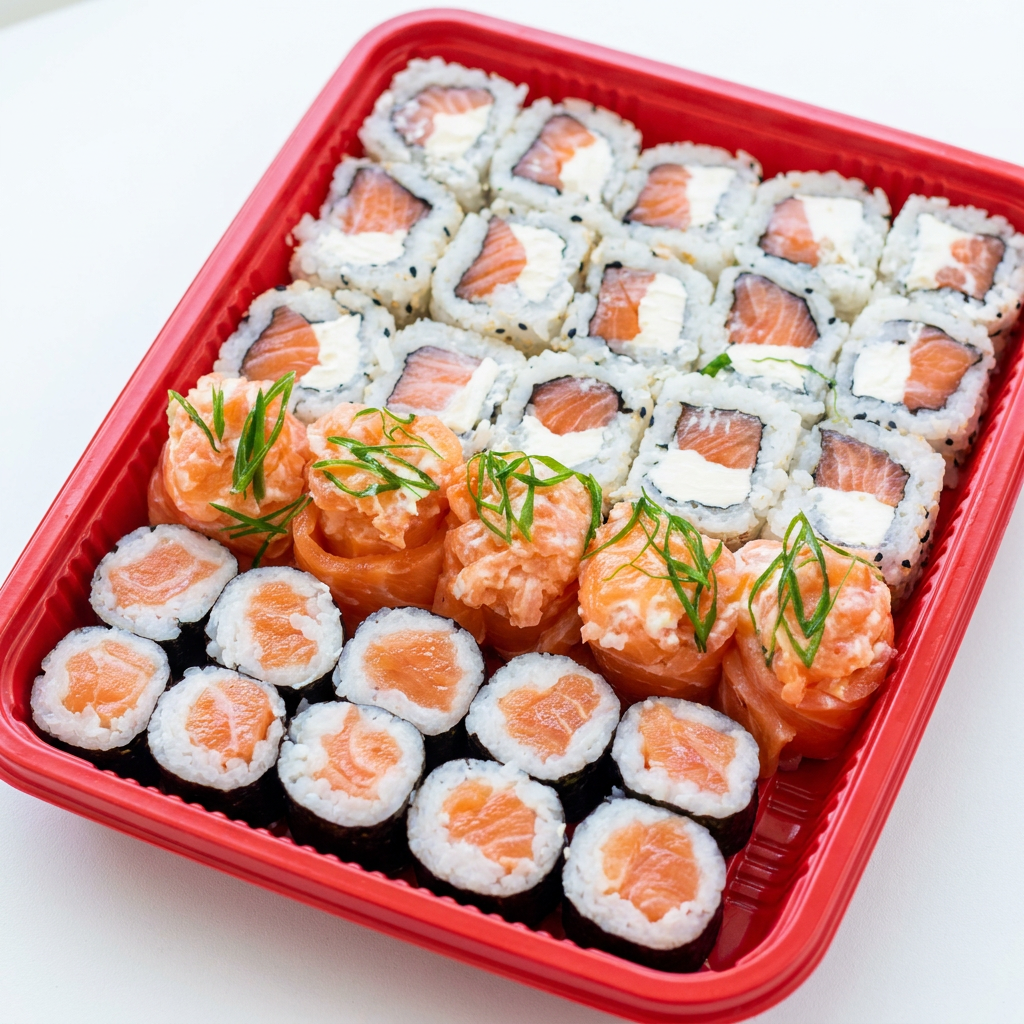 Combinado Ísis – 25 Peças Uma combinação elegante e cheia de sabor, perfeita para quem valoriza qualidade e frescor em cada detalhe! São 25 peças cuidadosamente preparadas, trazendo equilíbrio entre o tradicional e o especial: 🍣 10 Uramaki de Salmão Fresco – arroz por fora e recheio generoso de salmão, leves e irresistíveis 🍣 10 Rossomaki – crocantes por fora, macios por dentro e com sabor marcante 🍣 5 Joe de Salmão Fresco – fatias delicadas de salmão fresco envolvendo o arroz ✨ Perfeito para compartilhar ou se presentear com um combo completo 🔥 Um combinado sofisticado, saboroso e simplesmente inesquecível!