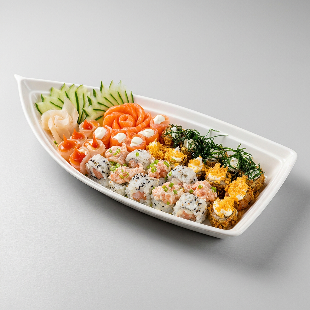 A Foto é ilustrativa... 12 hot 3 sushi 7 sashimi 3 gunkans