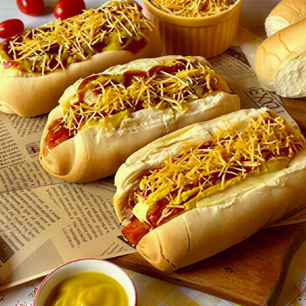 🌭 Hot Dog Duplo Pão macio com duas salsichas suculentas, molho especial e complementos selecionados. Bem servido e cheio de sabor.