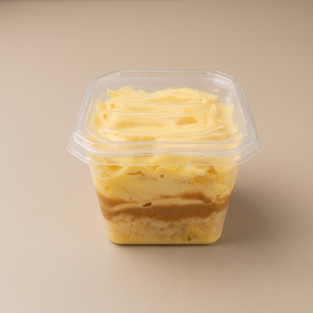 Massa de baunilha fofinha com maracujá equilibrado e doce de leite cremoso. Doce na medida certa.