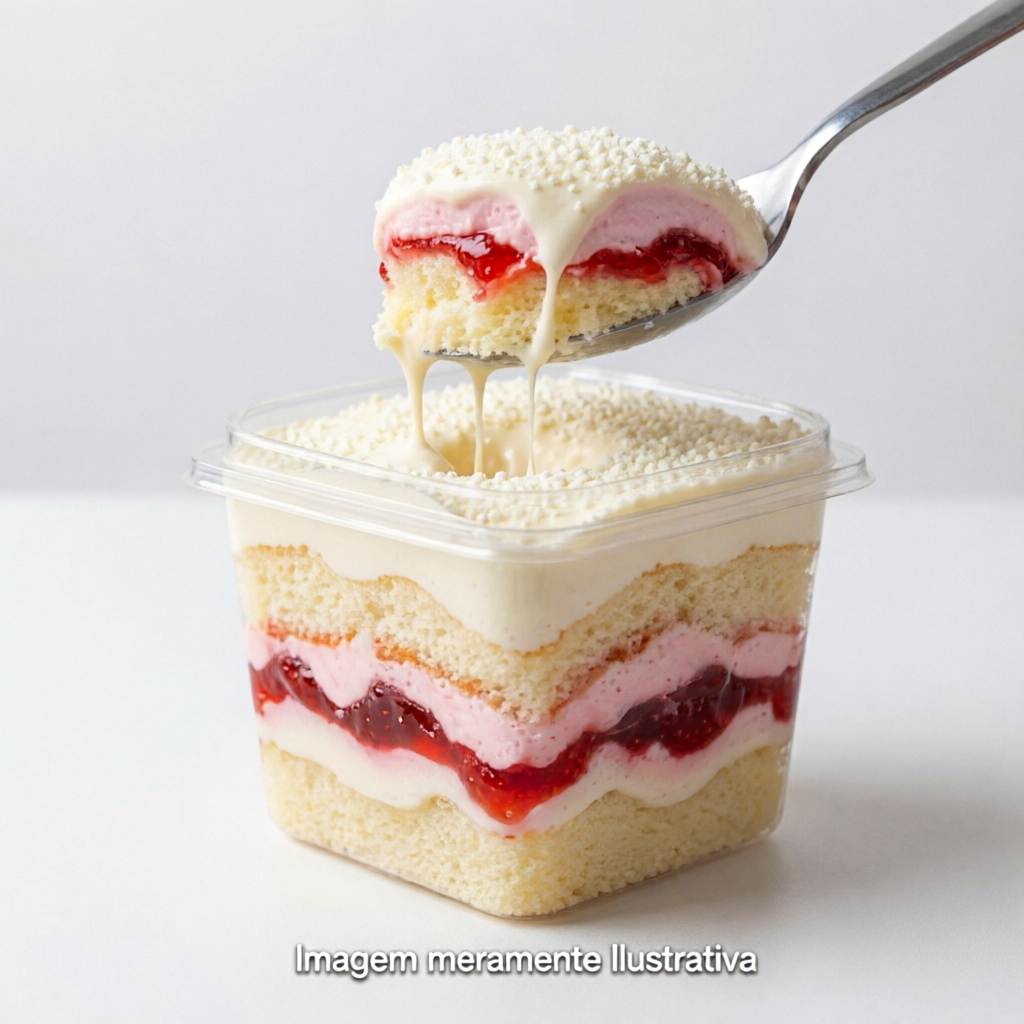 Delicioso bolo no pote super molhadinho, com camadas cremosas de Ninho combinadas com geleia de morango levemente ácida e irresistível. A mistura perfeita entre o doce suave do Ninho e o toque frutado do morango, criando um sabor equilibrado e marcante a cada colherada. Ideal para sobremesa ou para adoçar seu momento! Serve 1 pessoa.