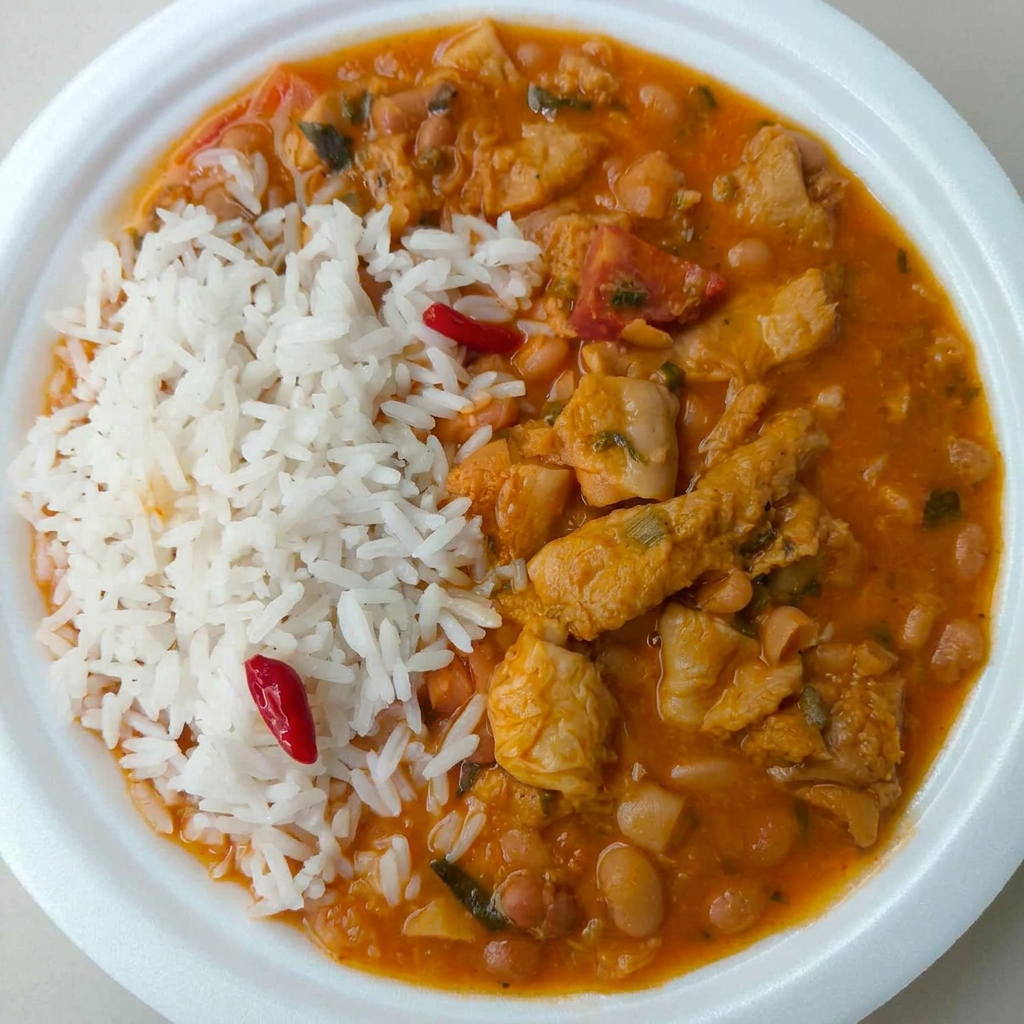 Nossa Deliciosa Dobradinha Feita com ingredientes frescos e bem temperada, acompanhada de um arroz branco deliciosso