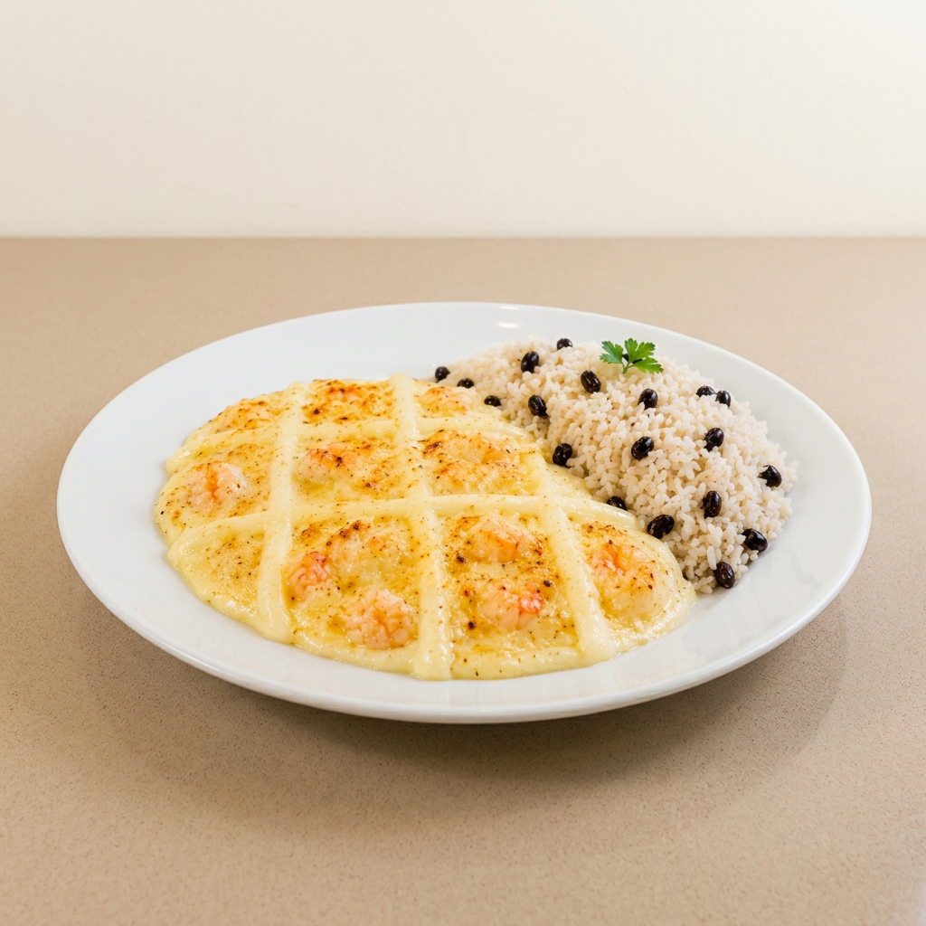 Camarão com Catupiry cremoso e irresistível, preparado com camarões selecionados envolvidos em um delicioso creme de Catupiry, trazendo muito sabor e cremosidade a cada garfada. Acompanha arroz com passas soltinho e saboroso. Uma refeição especial, bem servida e perfeita para quem ama camarão e frutos do mar. Marmita aproximadamente 400g.