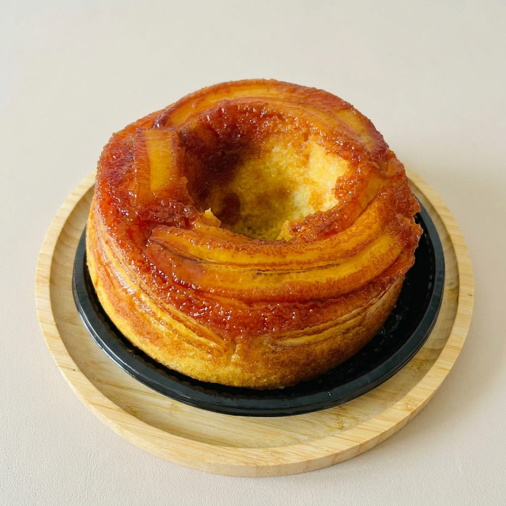 bolo de banana caramelizada