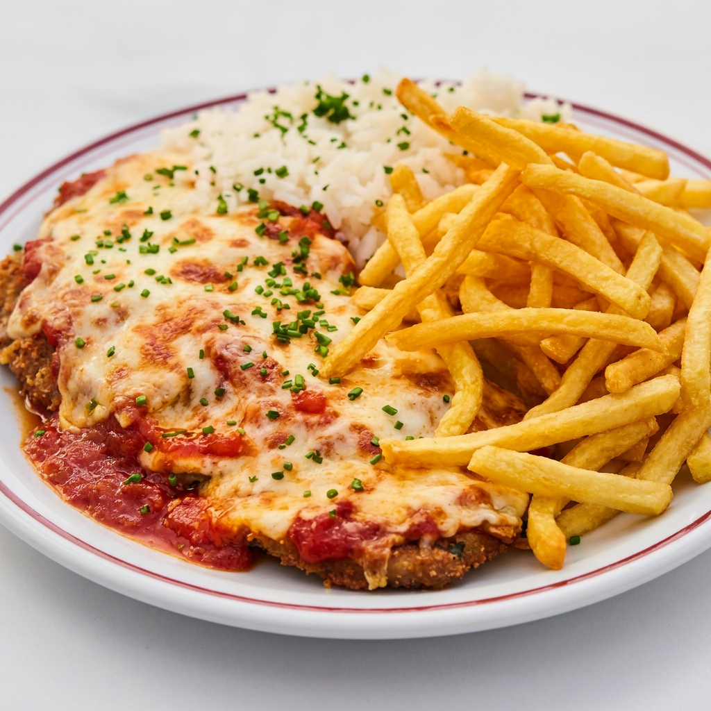 Bife empanado coberto com molho de tomate e queijo gratinado, preparado para quem busca uma refeição completa, saborosa e muito bem servida. Escolha o tamanho da marmita e monte seu prato selecionando até 3 guarnições.
---- Tags ----
entrega rápida, comida caseira, promoção, cupom, melhor preço,
marmita, marmitex, prato feito, Pf, almoço barato, almoço caseiro, comida caseira, comida quentinha, arroz com feijão, bife acebolado, frango grelhado, feijoada, parmegiana, estrogonofe, carne assada, frango empanado, lasanha, macarrão, quentinha, comida brasileira, comida boa, comida simples, almoço rápido, marmita fitness, almoço do Dia, combo almoço, marmita delivery, restaurante perto de mim, restaurante barato, comida gostosa, almoço executivo, comida no capricho, porção, porções, batata frita, frango frito, carne de sol, macarronada, farofa, feijão tropeiro, comida com gosto de casa, entrega rápida, comida saborosa, comida feita na hora
