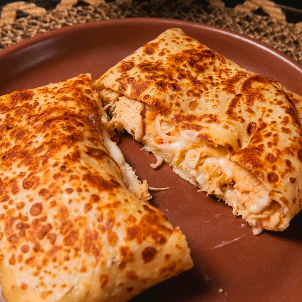 Crepe com aproximadamente 20cm e bem recheado com massa leve e muito saboroso