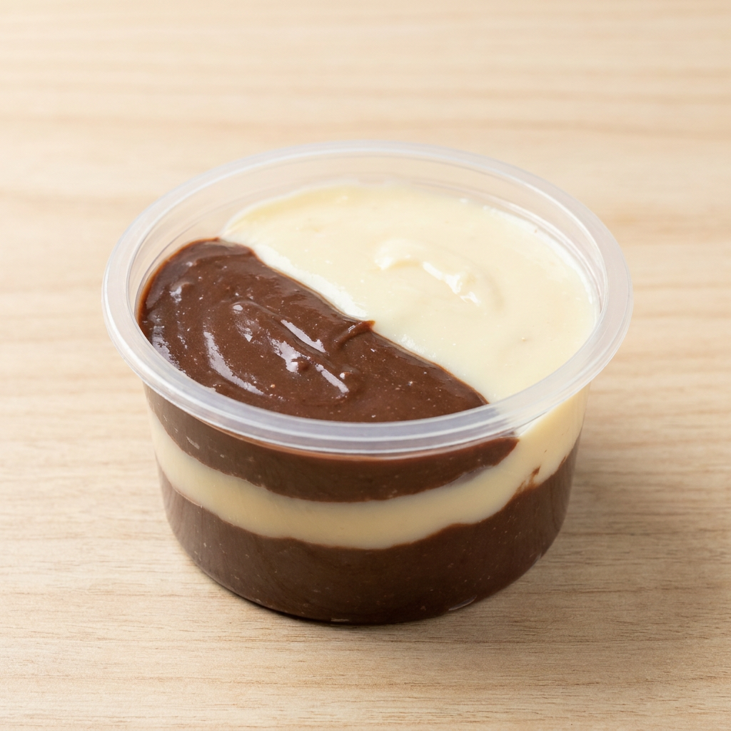 brigadeiro chocolate com brigadeiro de leite ninho e massa de chocolate 250ml