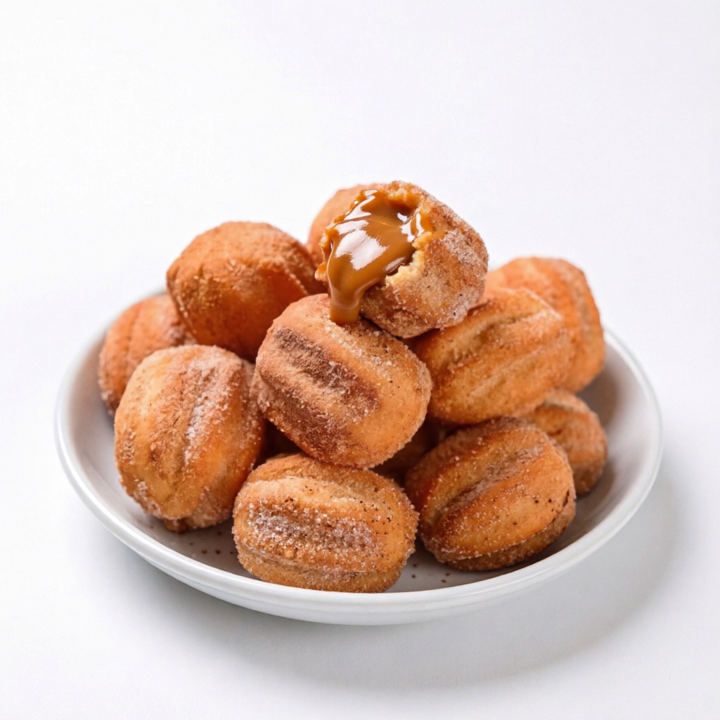 10 mini churros crocantes por fora, macios por dentro e recheados com delicioso doce de leite. Finalizados com açúcar e canela, são perfeitos para deixar qualquer momento mais doce! 🤎✨