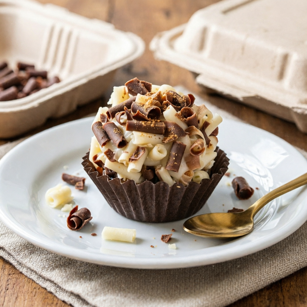 Brigadeirio branco com raspa de chocolate callebaut