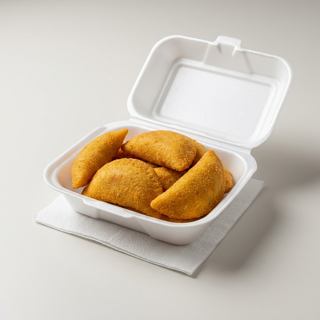 5 unidades de salgadinhos fritos na hora !!!!!