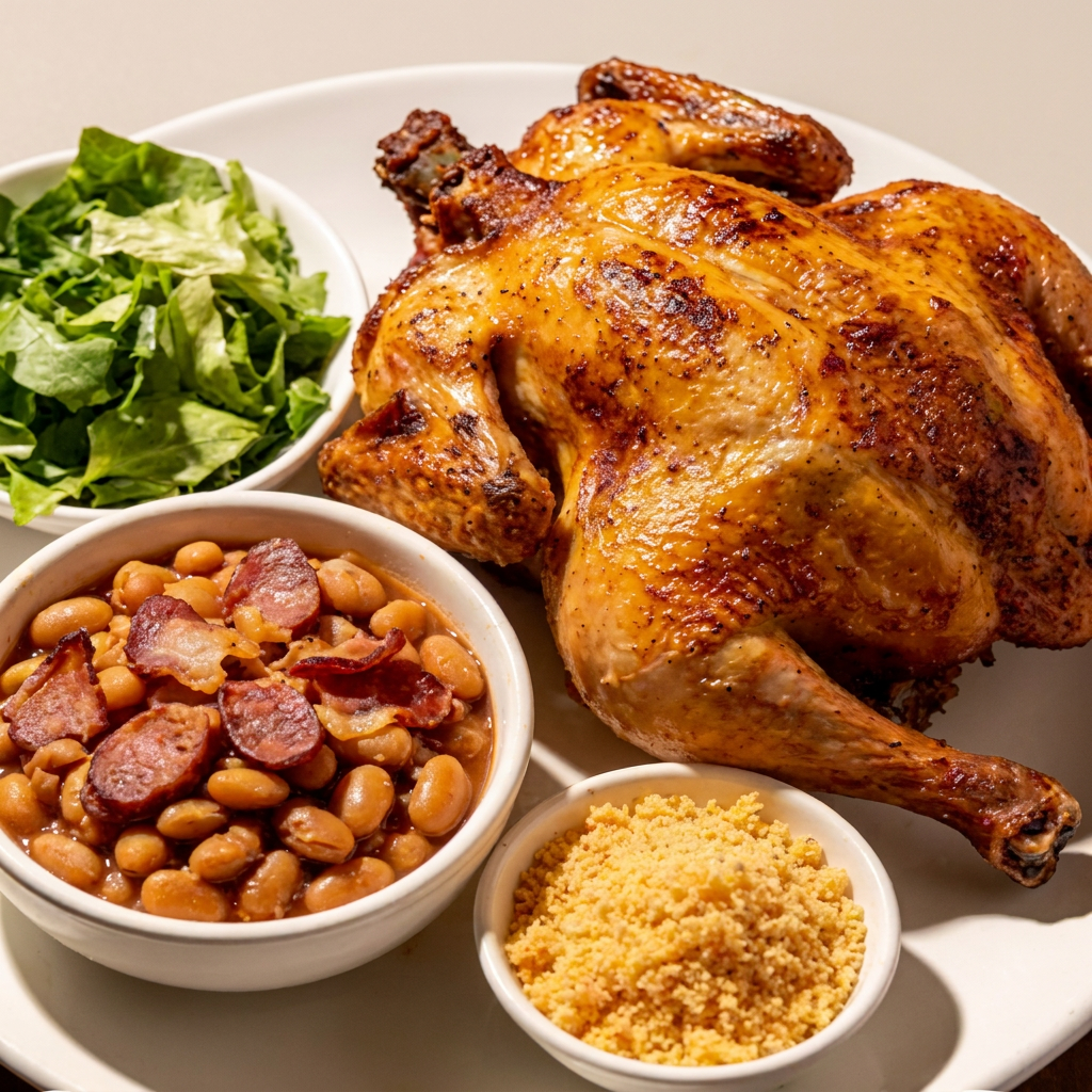Frango inteiro com um delicioso tempero especial da casa