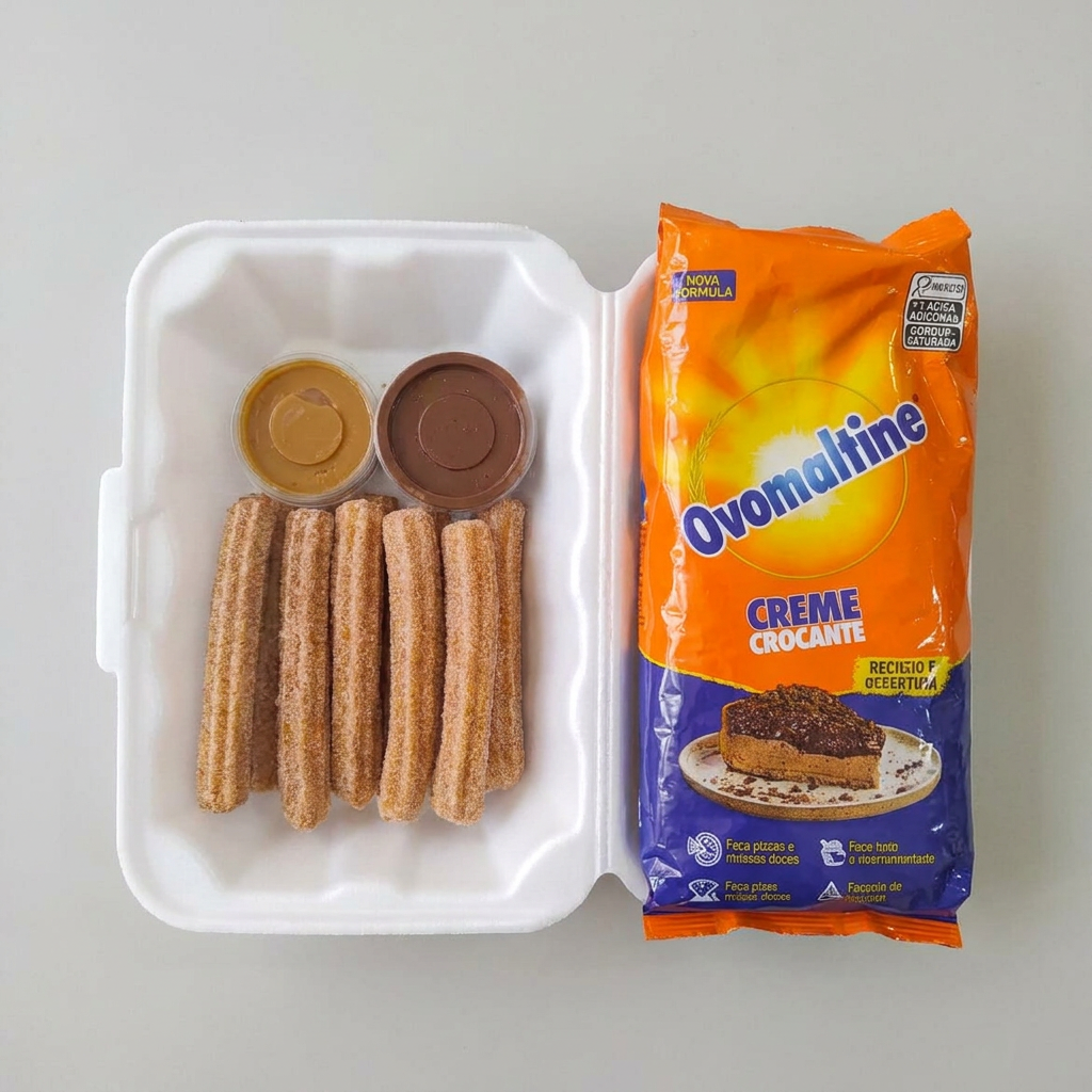 São 10 saborosos palitos de churros sem recheio de 12 cm!! Alem do potinho de creme de ovomaltine você pode escolher um dos sabores abaixo para acompanhar o seu churros espanhol madrid