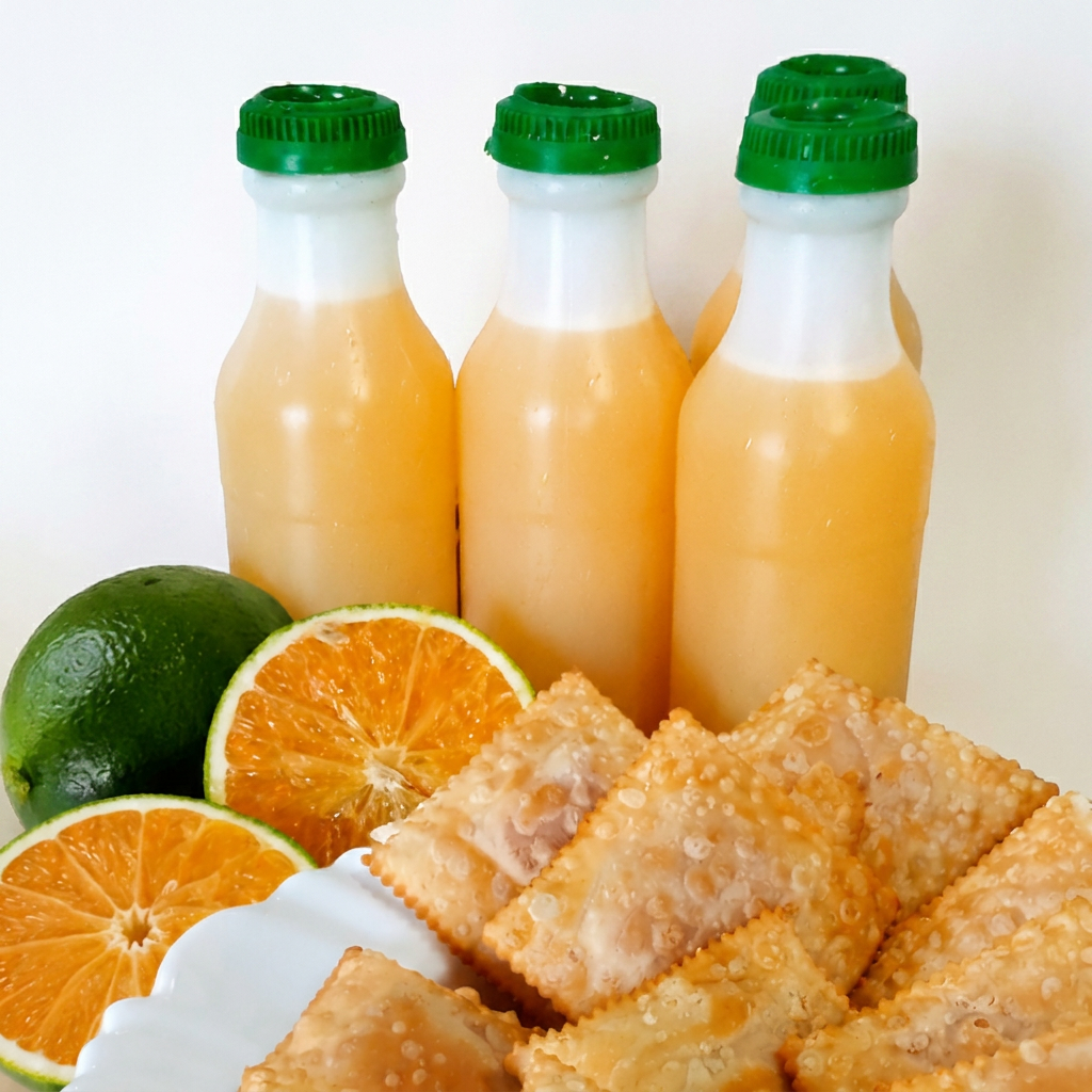 Suco de laranja fresco de 300ml, espremido na hora. Perfeito para acompanhar seu pastel!