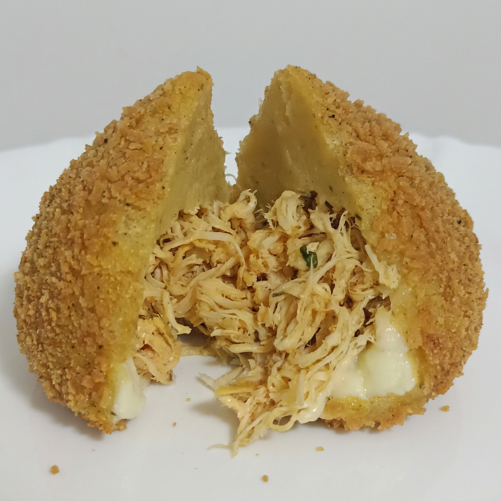 Deliciosa coxinha de frango com o famoso requeijão cremoso Catupiry(original) e finalizada na Farinha Panko, 160gr , impossível comer uma só!. Aprox 200gr