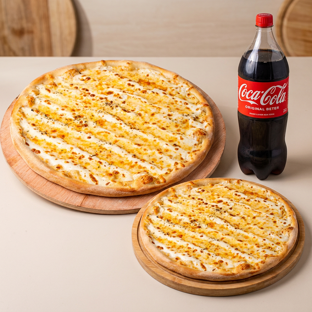 Isso mesmo, você escolhe 1 pizzas Familia (40cm) + 1 pizza média (30cm) = Coca 2l Grátis A Familía toda vai adorar!!!