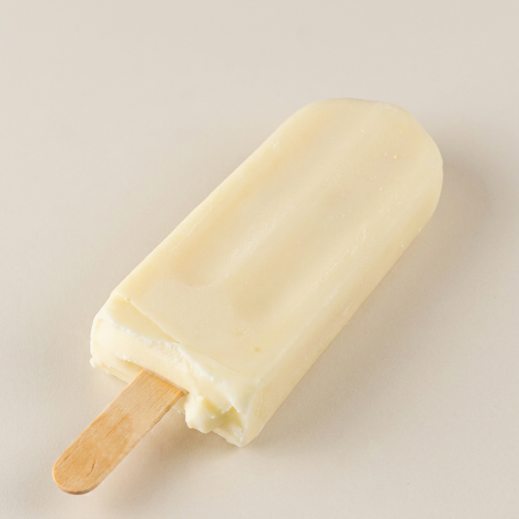 Picolé de massa cremosa, coberto por uma casquinha crocante de chocolate.