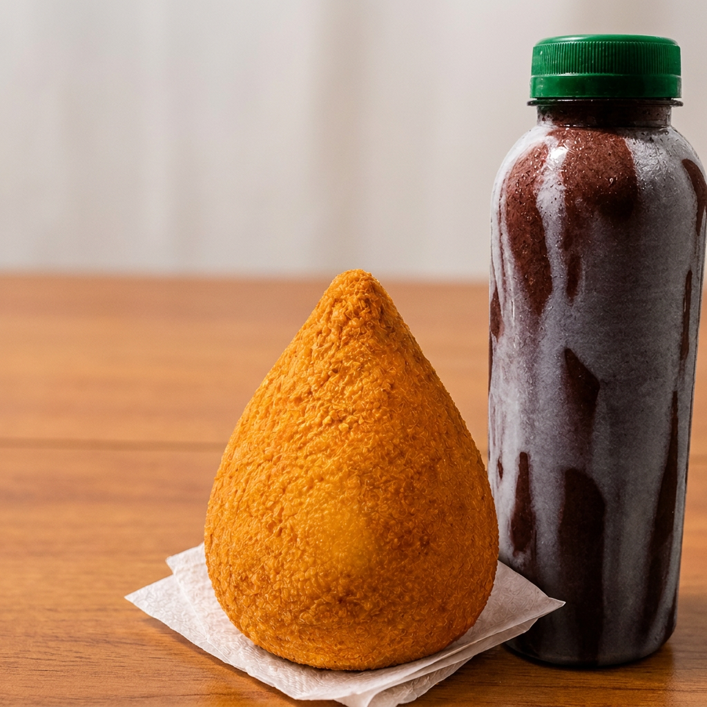 Salgado + açai de garrafa 300ml