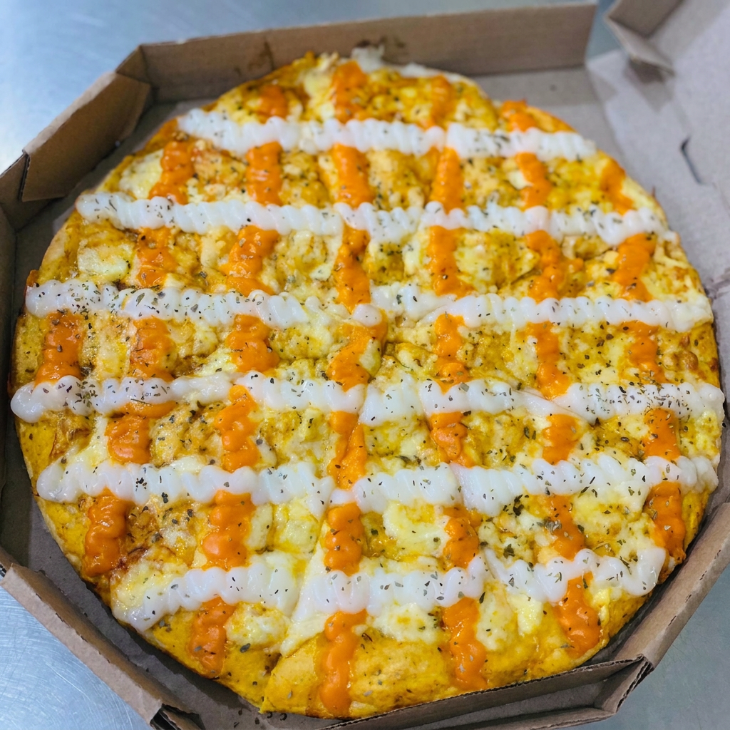 Mussarela, cheddar, catupiry, ricota e oregano