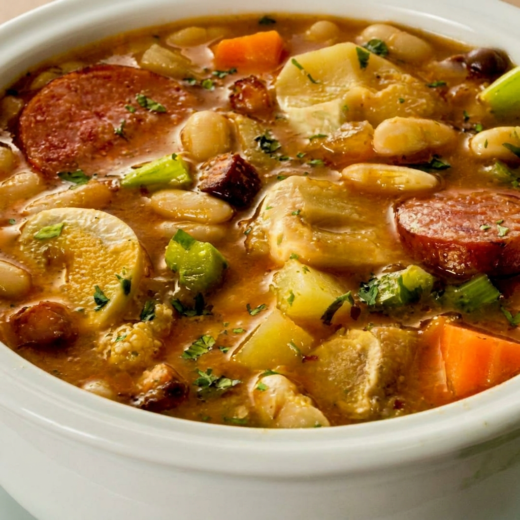 Sopa feita com mocotó cozidas lentamente, resultando em um caldo rico e nutritivo, temperado com alho, cebola e pimenta. É um prato abundante e reconfortante, Nosso mocotó caseiro bem temperado acompanha calabresa, bacon, cenoura, batata azeitona feijão branco