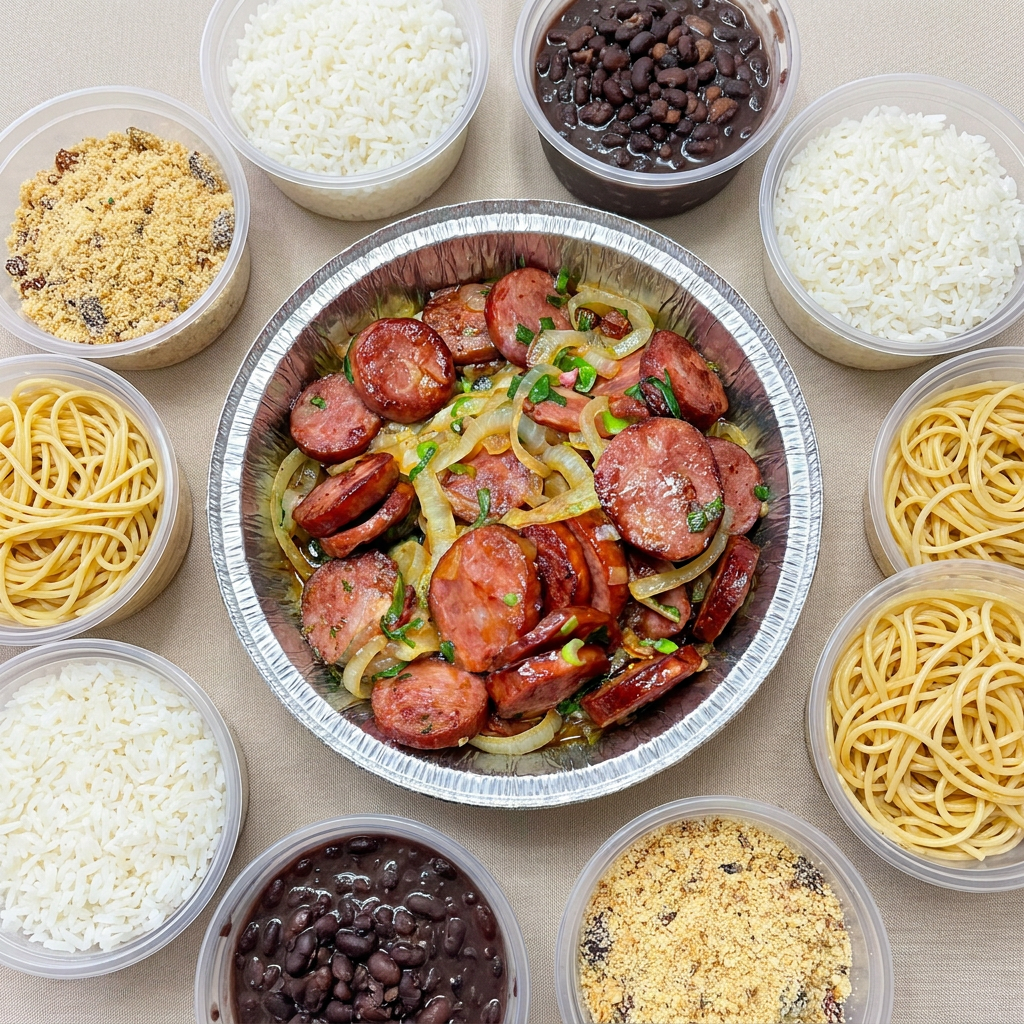 Acompanhamentos arroz feijão macarrão farofa