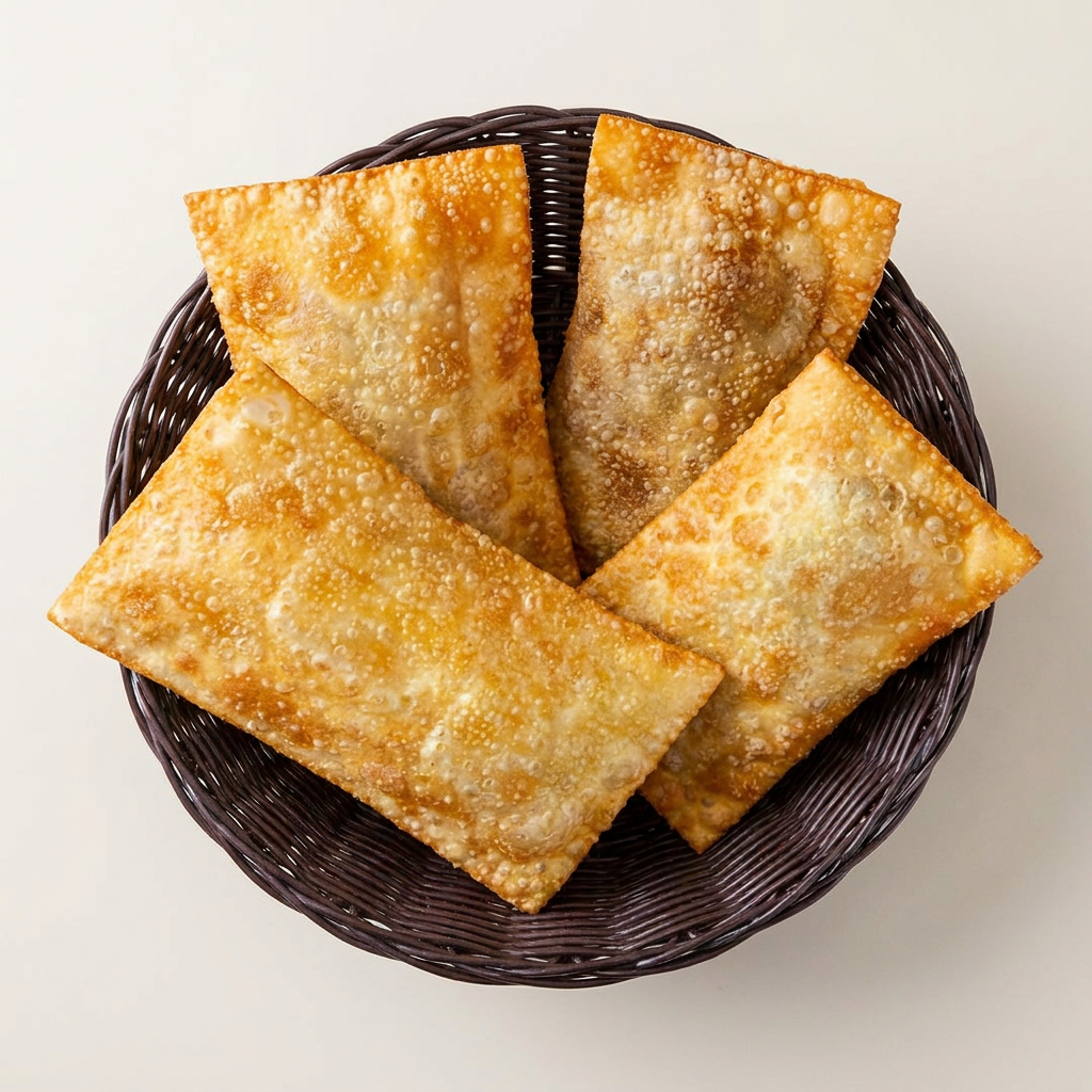 Pastel de carne, massa crocante e sequinha