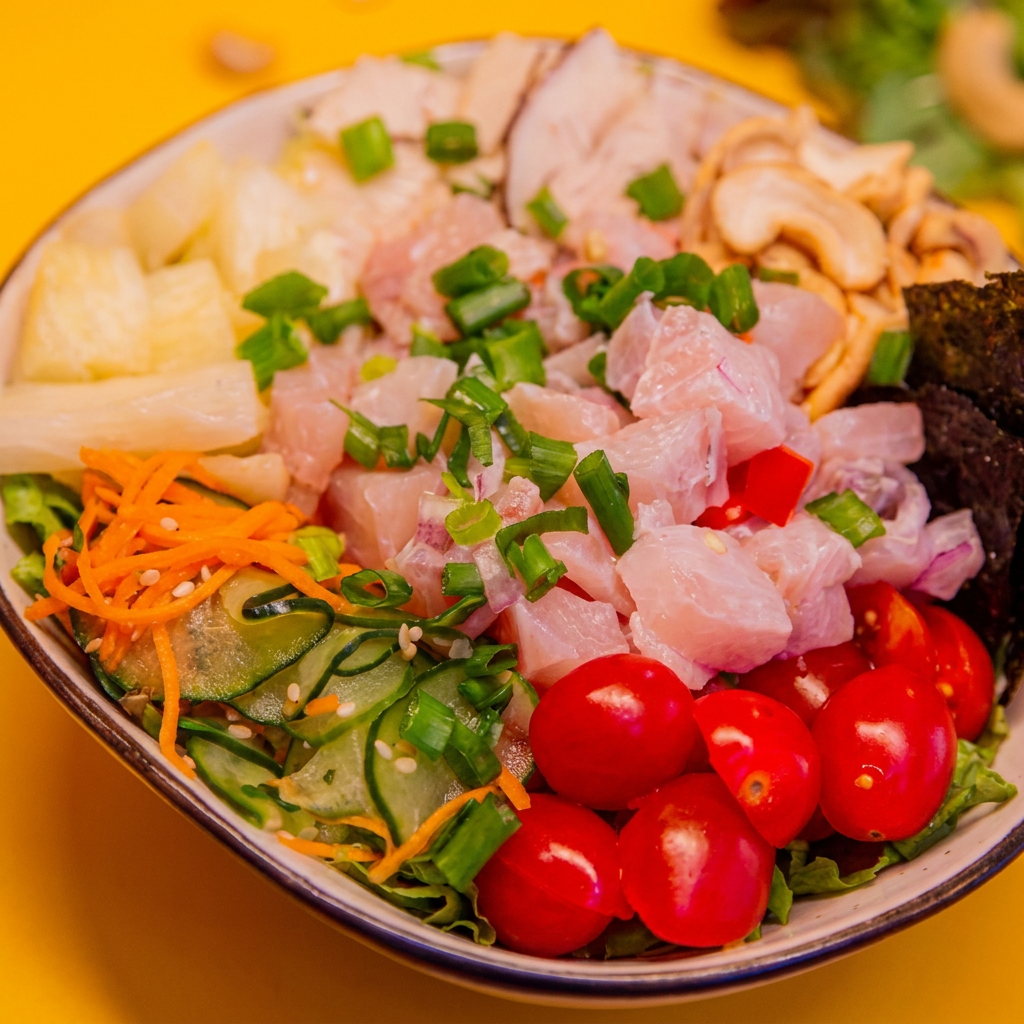 Monte seu poke do seu jeito e complete sua refeição com uma bebida gelada. A combinação perfeita para qualquer momento!