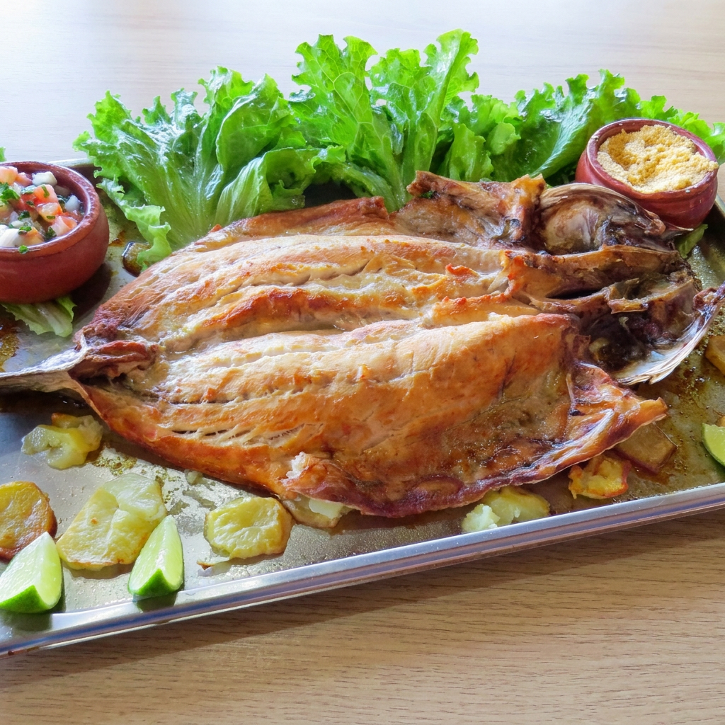 Acompanha arroz, farofa e vinagrete