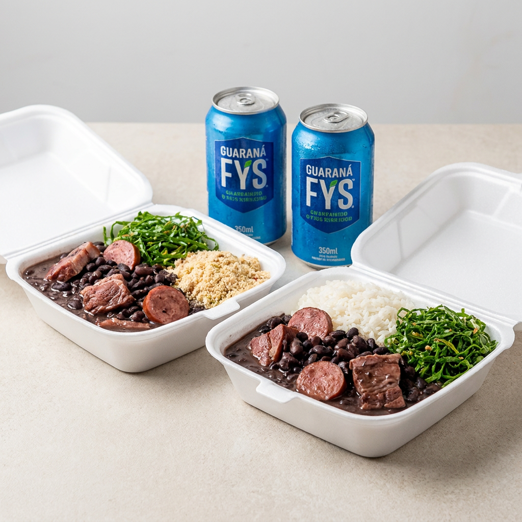 Combo Especial com duas Marmitas de Feijoada Média + 2 Guaranas Fys 350ml.