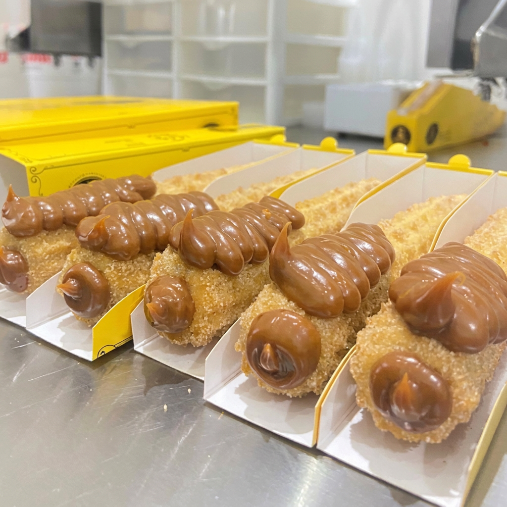 Apresentamos o 'Churros Combo Tradicional Doce de Leite' com 08 unidades magníficas. Estes churros são meticulosamente preparados no momento do seu pedido, garantindo uma experiência gastronômica fresca e inesquecível. Super sequinhos, eles são delicadamente passados em uma mistura de açúcar com canela, criando uma crosta crocante e aromática que contrasta perfeitamente com o recheio macio. Falando em recheio, cada churro é generosamente preenchido por dentro com o mais delicioso e cremoso doce de leite, feito com o maior capricho para proporcionar a você um momento de verdadeira indulgência. Desfrute deste combo tradicional e torne seu momento ainda mais especial!