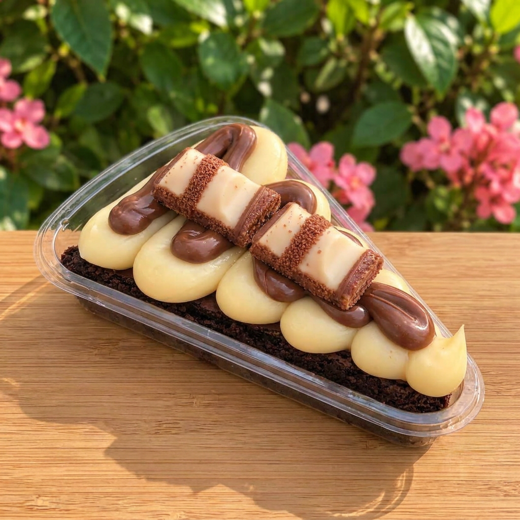 Brownie, brigadeiro de ninho, Nutella pura e Kinder Bueno.